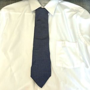 Men’s polo Lauren by Ralph Lauren, navy blue, white polkadot tie